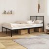 vidaXL Metal Bed Frame without Mattress with Headboard Black 120x190cm