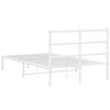 vidaXL Metal Bed Frame without Mattress with Headboard White 120x190cm