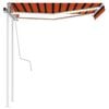 vidaXL Manual Retractable Awning with LED 3x2.5 m Orange and Brown