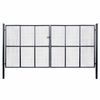 vidaXL Mesh Garden Gate Galvanised Steel 400x200 cm Grey