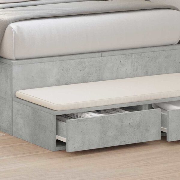vidaXL Bed Drawers Concrete Grey 100 x 36.5 x 16.5 cm Engineered Wood