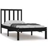 vidaXL Bed Frame without Mattress Black Solid Wood Pine 90x190 cm Single