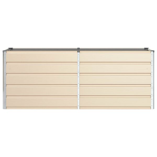 vidaXL Planter Ivory 195 x 50 x 77 cm Galvanised Steel
