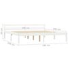 vidaXL Bed Frame without Mattress White Solid Pine Wood 180x200 cm Super King