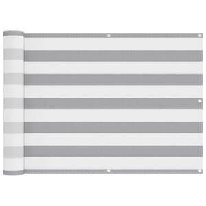 vidaXL Balcony Screen Light Grey and White 75 x 400 cm
