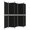 vidaXL 5-Panel Room Divider Black 250x200 cm Fabric