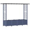vidaXL Raised Bed with Trellis and Roof Grey 203 x 40 x 136 cm PP