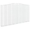 vidaXL Arched Gabion Baskets 2 pcs 400x30x220/240 cm Galvanised Iron