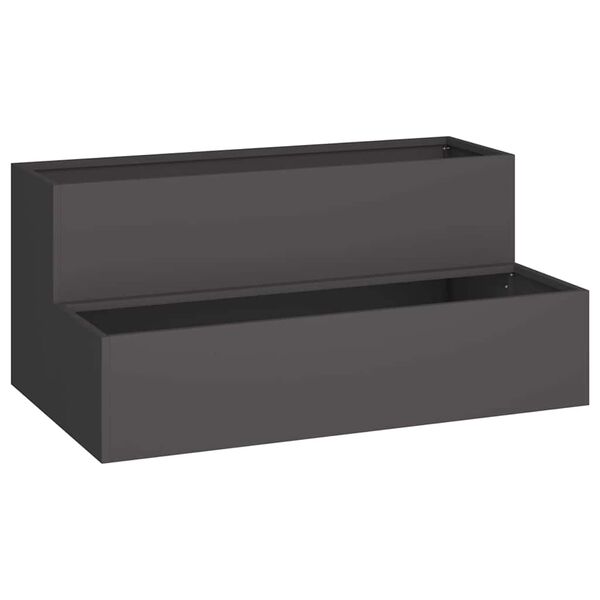 vidaXL Garden Planter Black 100 x 60 x 45 cm Cold-rolled Steel