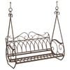 vidaXL Swing Bench Steel 112 x 60 x 126.5 cm Antique Brown
