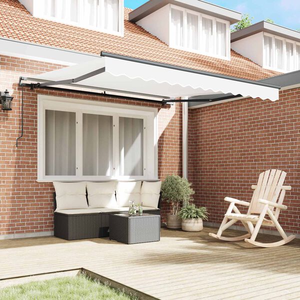 vidaXL Retractable Awning White 300 x 250 cm Polyester and Steel