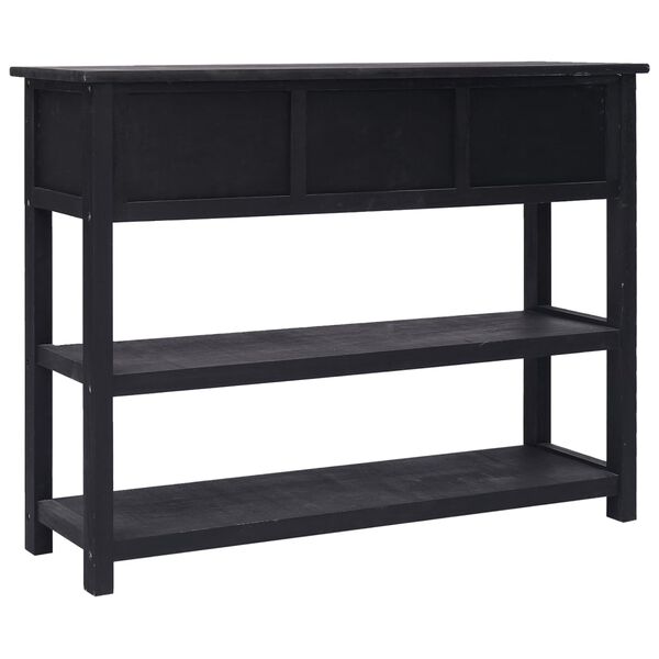 vidaXL Sideboard Black 108x30x76 cm Solid Wood Paulownia