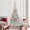 vidaXL Artificial Pre-lit Christmas Tree Silver 210 cm PET