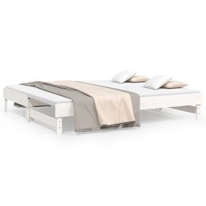 vidaXL Pull-out Day Bed without Mattress White 2x(80x200) cm
