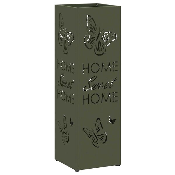 vidaXL Umbrella Stand Olive 15.5 x 15.5 x 49 cm Metal