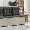 vidaXL Garden Sofa with Cushion Light grey Poly rattan