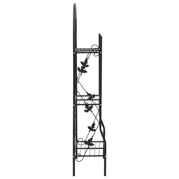 vidaXL 3-Layer Plant Rack Black 52x28x128 cm Iron