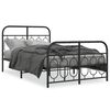 vidaXL Metal Bed Frame without Mattress with Footboard Black 120x200cm
