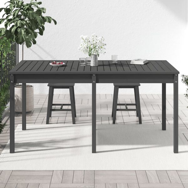 vidaXL Garden Table Grey 159.5x82.5x76 cm Solid Wood Pine