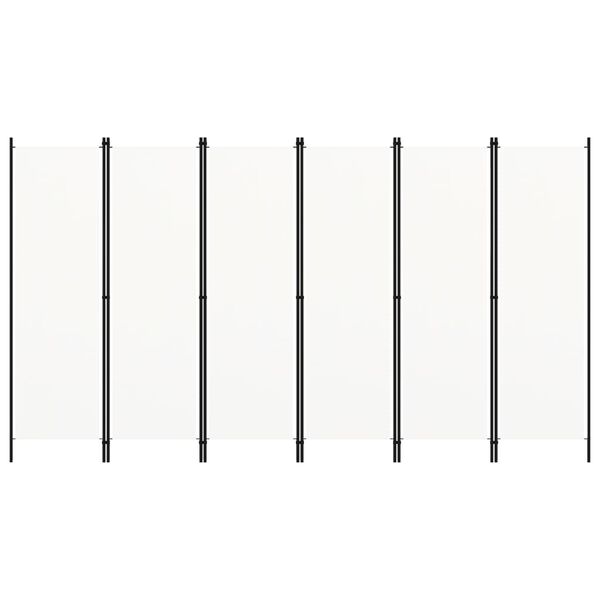 vidaXL 6-Panel Room Divider White 300x180 cm