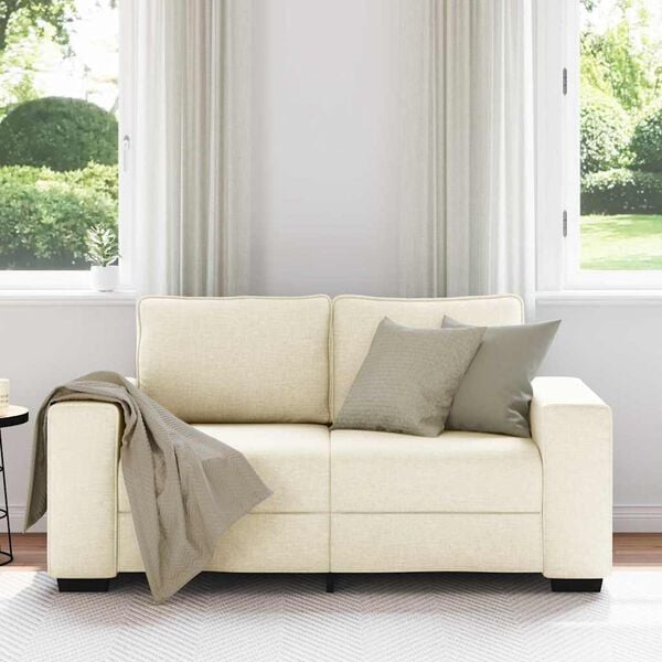 vidaXL Sofa Beige 160 x 77 x 82 cm Linen