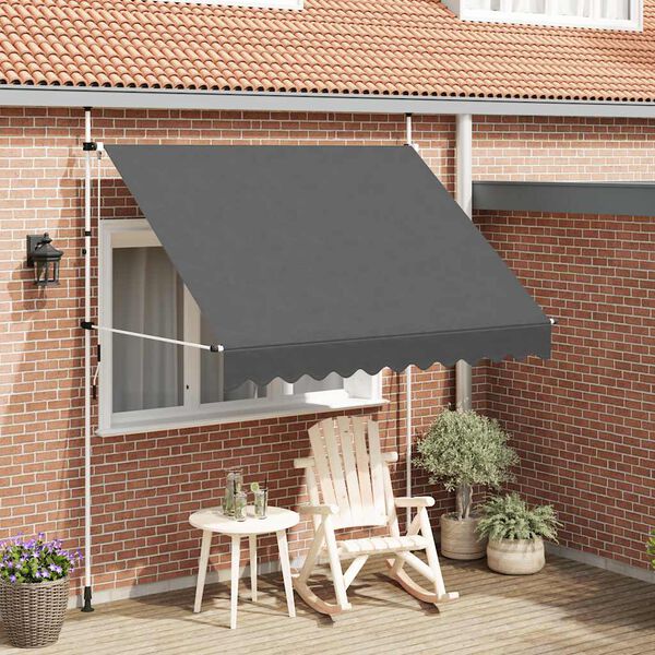 vidaXL Manual Retractable Awning 250 cm Anthracite