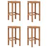 vidaXL Bar Stools 4 pcs Solid Teak Wood