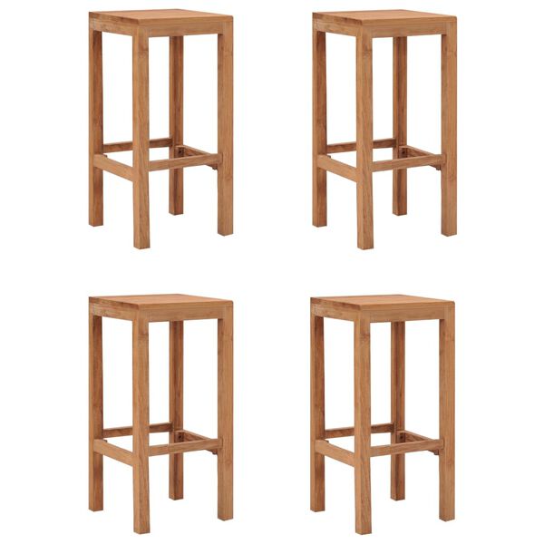 vidaXL Bar Stools 4 pcs Solid Teak Wood