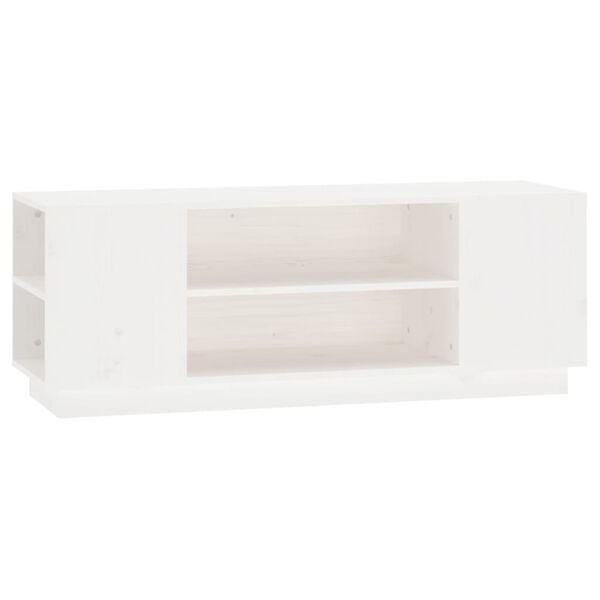 vidaXL TV Cabinet White 110x35x40.5 cm Solid Wood Pine