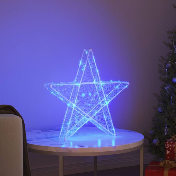 vidaXL 3D Star with 50 LEDs Blue 55 x 53.5 x 10 cm Acrylic