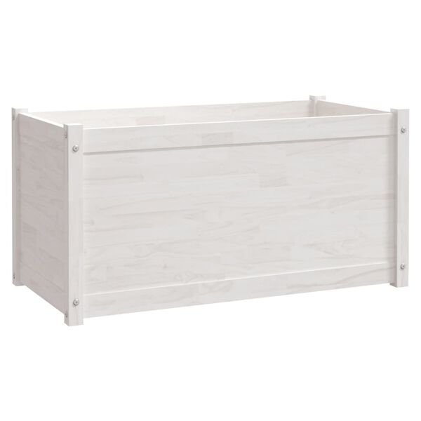 vidaXL Garden Planter White 100x50x50 cm Solid Pinewood