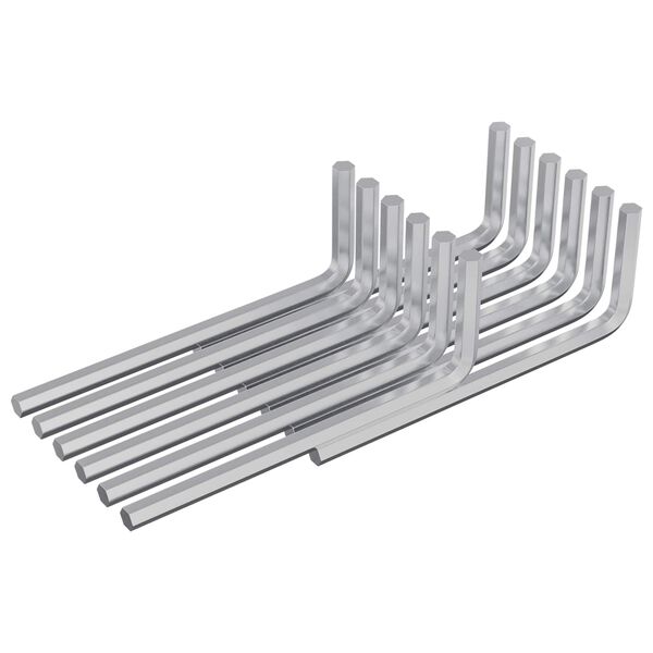 vidaXL Hex Key 12 pcs Silver 20 x 52 mm Steel