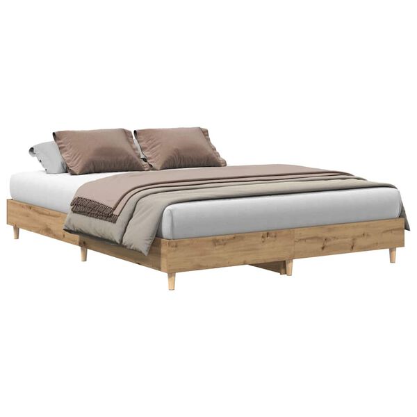 vidaXL Bed Frame No Mattress Artisan Oak 150x200 cm King Size Engineered Wood