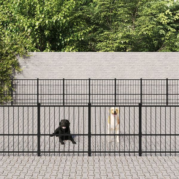 vidaXL Outdoor Dog Kennel Steel 75.27 m&sup2;