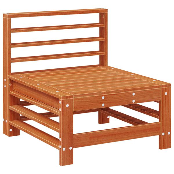 vidaXL Garden Middle Sofa Solid Pine Wood Wax Brown