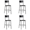 vidaXL Bar Chairs 4 pcs Black Solid Plywood Steel