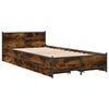 vidaXL Bed Frame with Drawers without Mattress Smoked Oak 75x190 cm Small Single