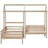 vidaXL Bed and Bench Set with Roof without Mattress 90x190 cm Single