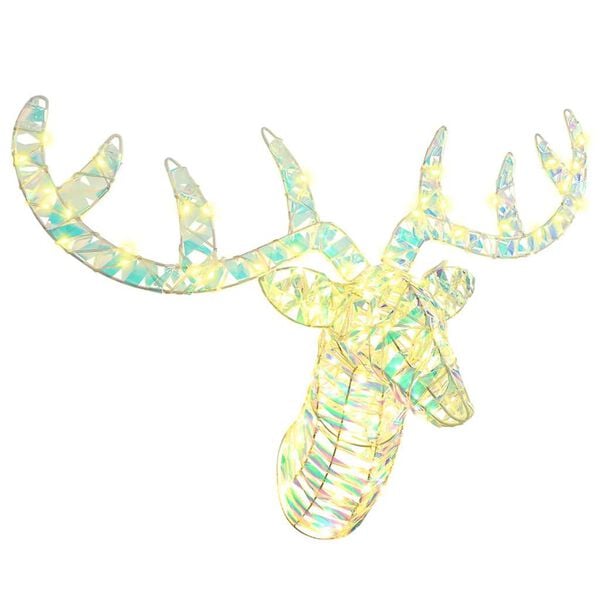 vidaXL Reindeer Pull Sleigh Warm white 68 x 36.5 x62.5 cm PET