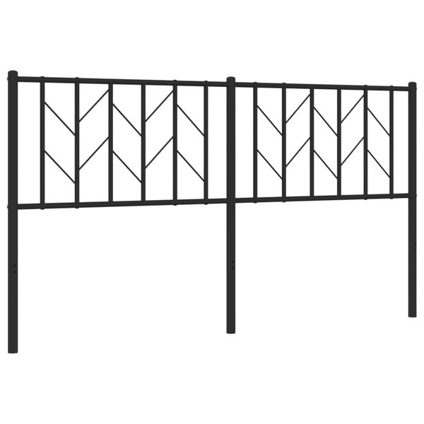 vidaXL Metal Headboard Black 160 cm