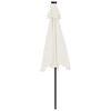 vidaXL Garden Parasol with LEDs and Steel Pole White 225x225x212cm