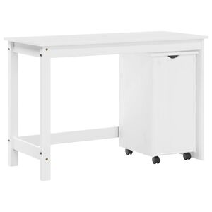 vidaXL Desk Cabinet Set 2 pcs White Solid Pine Wood