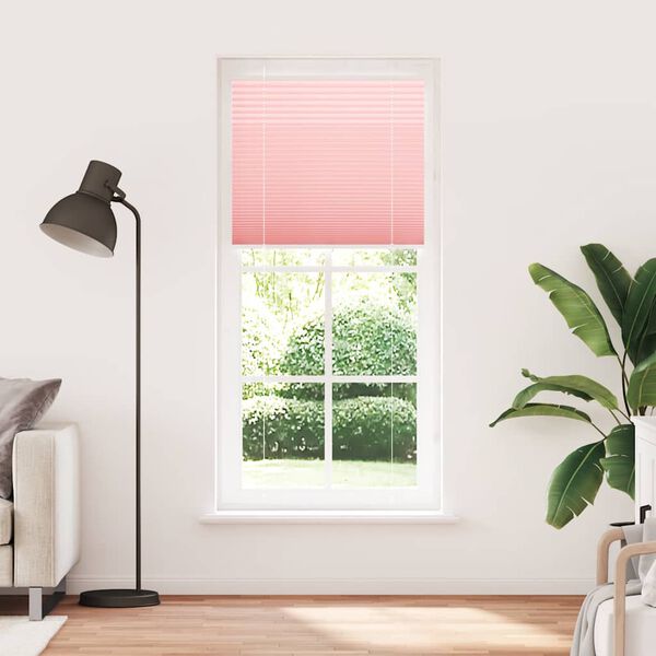 vidaXL Pleated Blind Pink 100x200 cm Fabric Width 99.4 cm Polyester