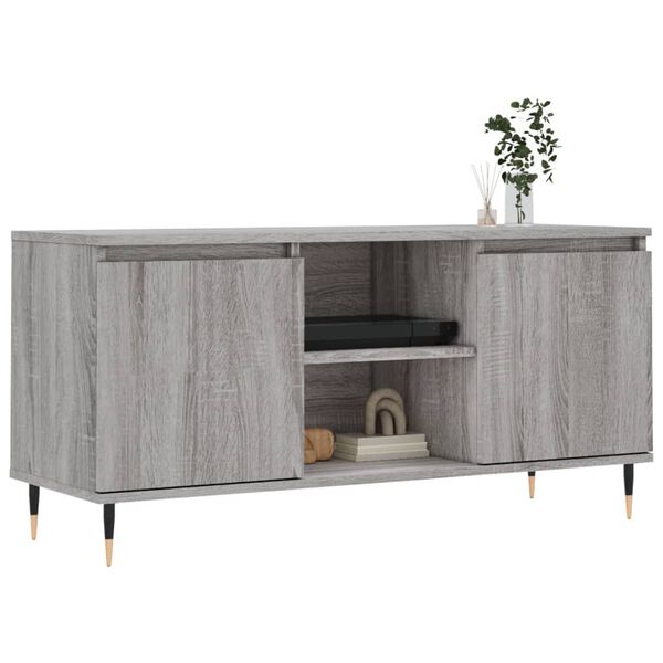 vidaXL TV Cabinet Grey Sonoma 104x35x50 cm Engineered Wood