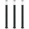 vidaXL Bollard Lights with Sensor&Outlet 3 pcs 110 cm Black IP44