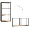 vidaXL 4-Layer Shelves 4 pcs Anthracite Steel&Engineered Wood