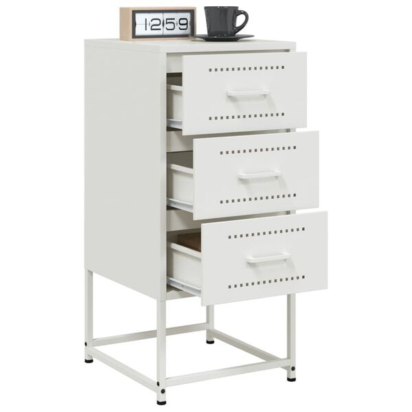 vidaXL Bedside Cabinets 2 pcs White 36x39x78 cm Steel