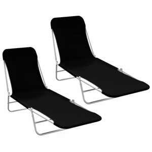 vidaXL Sunlounger | Set of 2 | Black