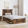 vidaXL Bed Frame with Drawer Smoked Oak 100 x 200 cm Engineer Wood