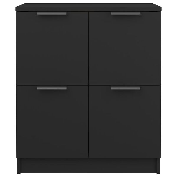 vidaXL Sideboards 2 pcs Black 60x30x70 cm Engineered Wood